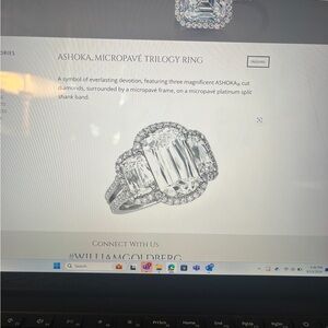 Platinum and diamond ring Ashoka.